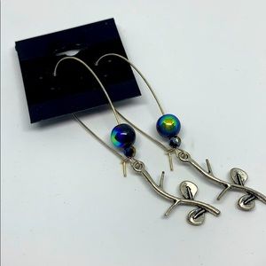 Silver branches long earrings 2" long 🔑